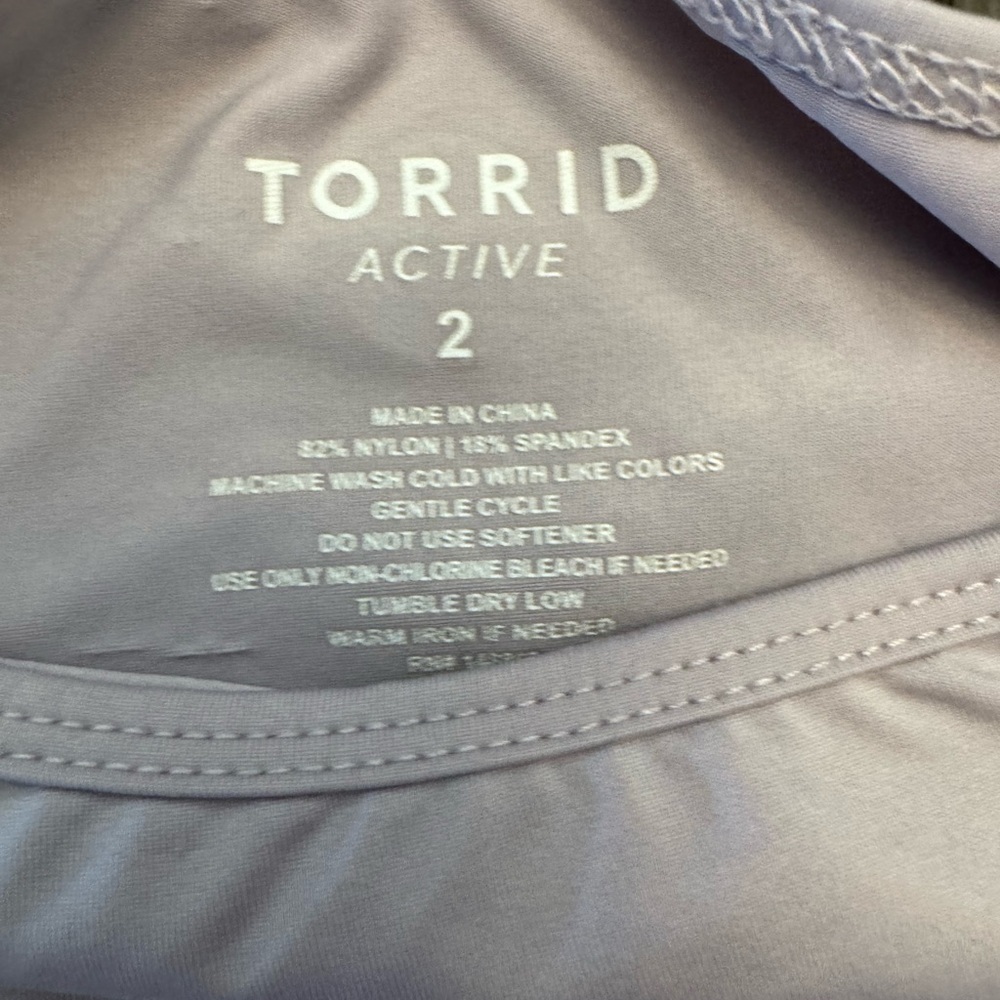 Torrid active tech wick Women's Light lavender off the shoulder Top size 2, 2XL - Picture 3 of 3